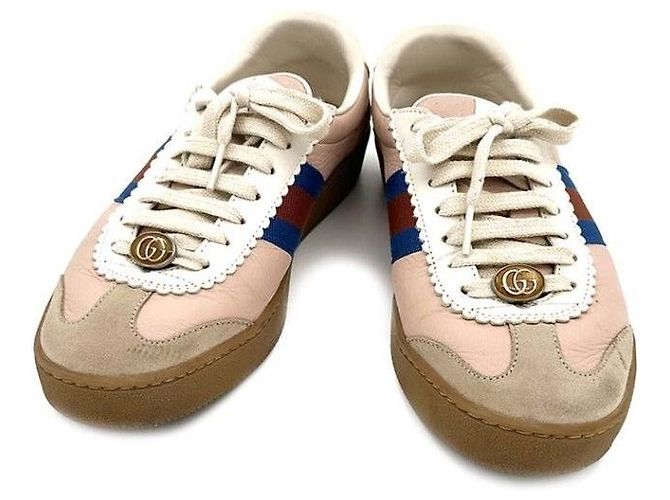 Gucci Web-Sneaker aus Butter-Leder Pink