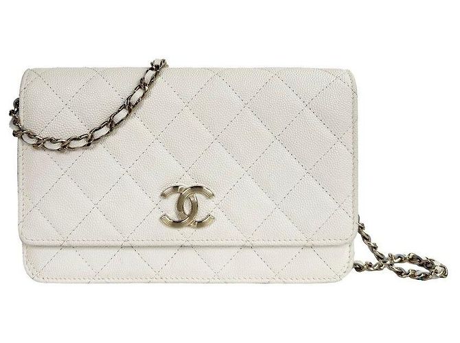 Chanel Bolsa Tiracolo Classic CC WOC Branco