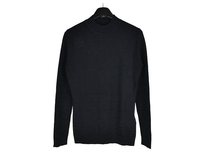 Fendi Motif Viscose Long Sleeve Schwarz 