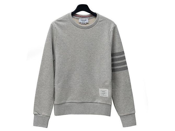 Thom Browne Sudadera de cuello redondo de algodón para hombre Castaño
