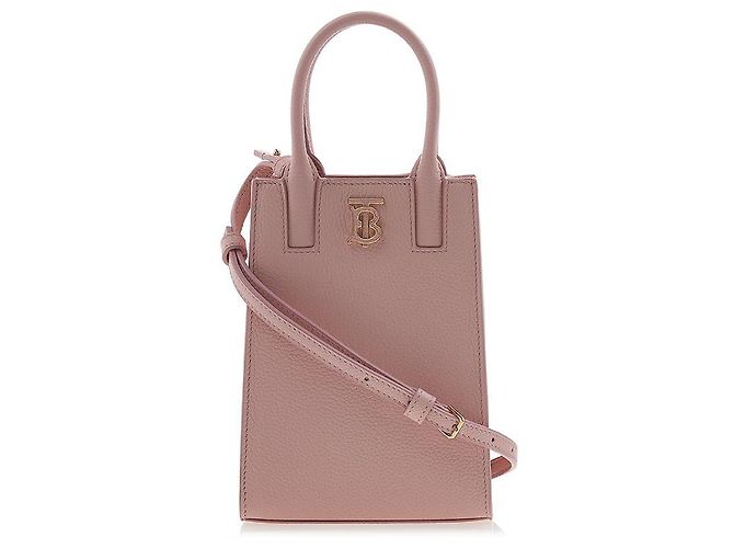 Burberry Micro Francis Phone Tote in Grained Leather