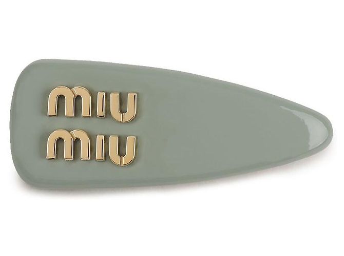 Miu Miu Fermi capelli in pelle verniciata Blu