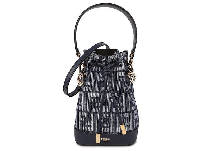 Fendi Borsa a Tracolla Montrezzo Denim Blu