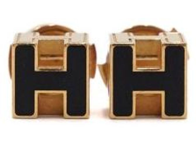 Hermès Orecchini Cube Black Gold Nero 