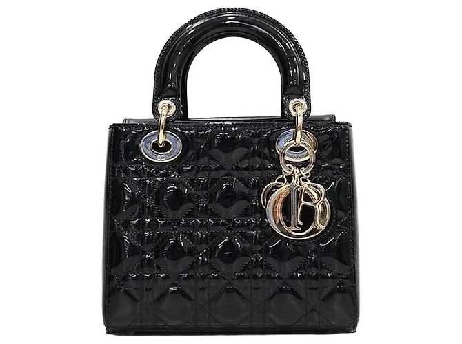Dior Small Lady Bag Black Patent Noir
