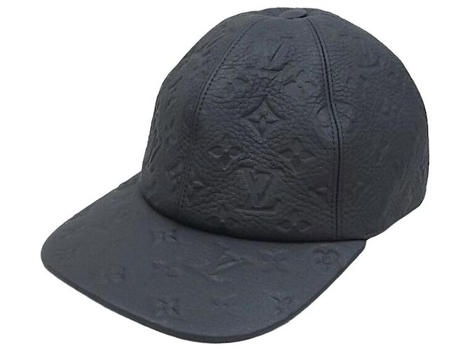 Louis Vuitton Black Monogram Leather Shadow Baseball Cap