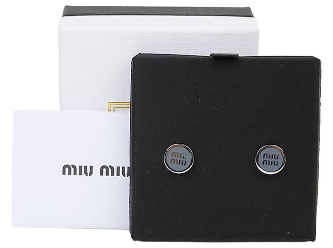 Miu Miu Orecchini rotondi Logo Blu