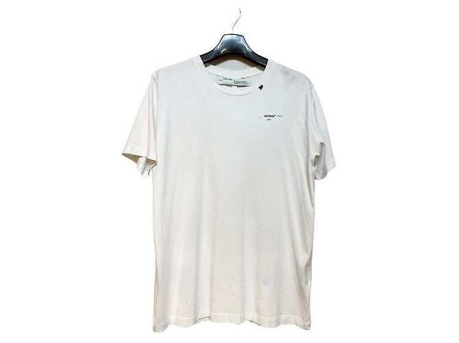 Off White Herren kurzärmelig bestickt weiß Silber