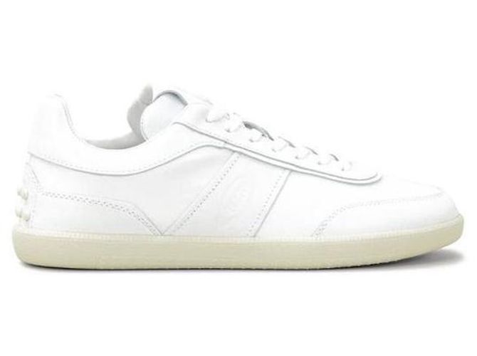 Tod's Leder-Sneaker mit Logo-Panel Weiß