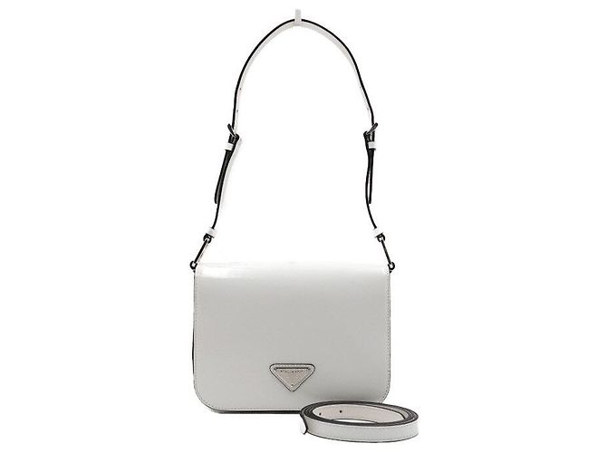 Prada Borsa a tracolla e borsa a spalla bianca spazzolata Bianco
