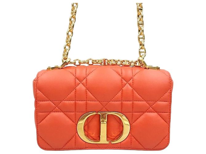 Dior Carobag Small Orange Gold
