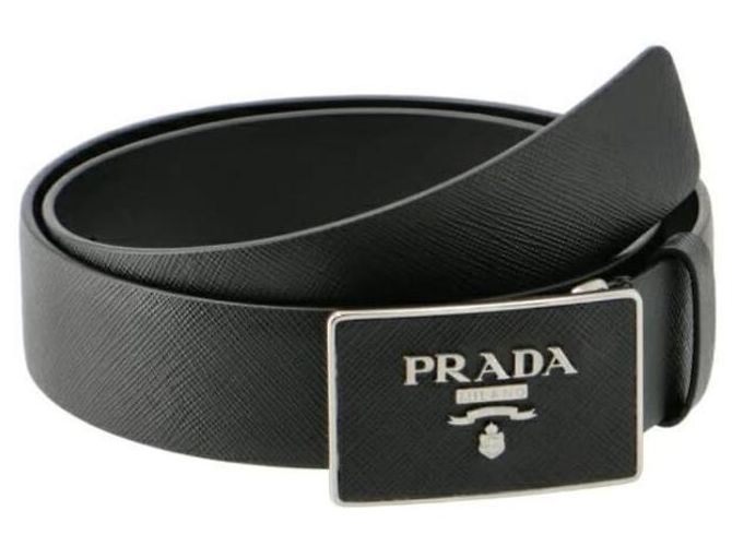 Prada Saffiano-Ledergürtel Schwarz