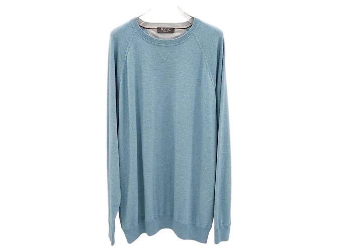 Loro Piana Kaschmir-Strickpullover mit Rundhalsausschnitt Blau