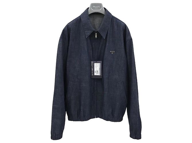 Prada Chambray Denim Zipper Jacket