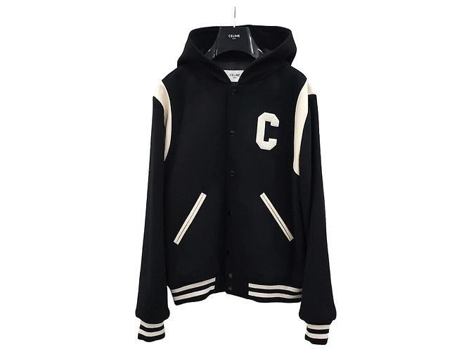 Céline Cashmere Wool Teddy Hooded Jacket Silvery