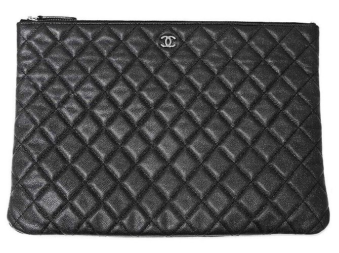 Chanel Caviar Clutch Large Schwarz