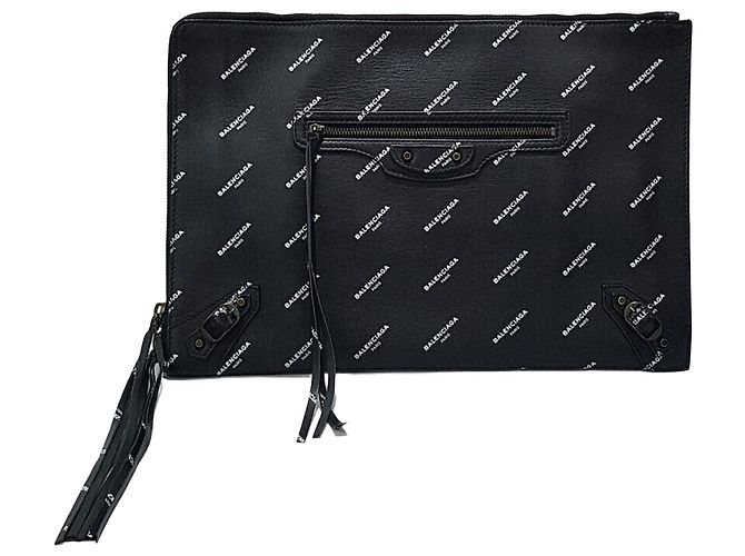 Balenciaga Pochette Classique Multi-Logo Noir