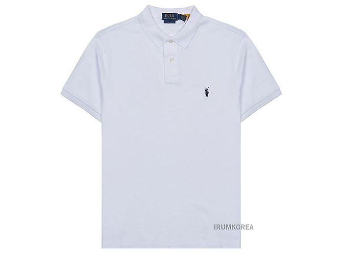 Ralph Lauren Herren Polo T-Shirt mit gesticktem Pony Weiß
