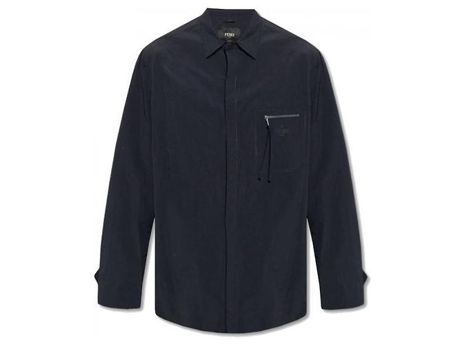 Fendi Roma Nylonhemd AMYY Blau