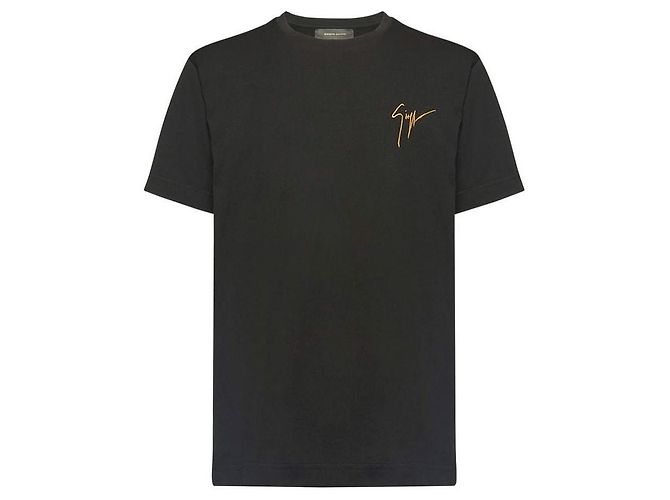 Giuseppe Zanotti T-Shirt mit besticktem Logo Schwarz