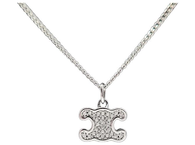 Céline Colar de Strass Triomphe Branco