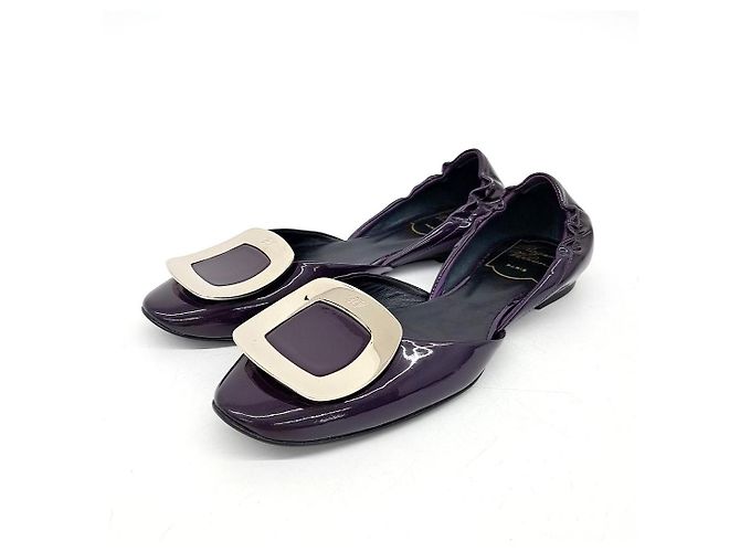 Roger Vivier Lackleder-Flats Lila