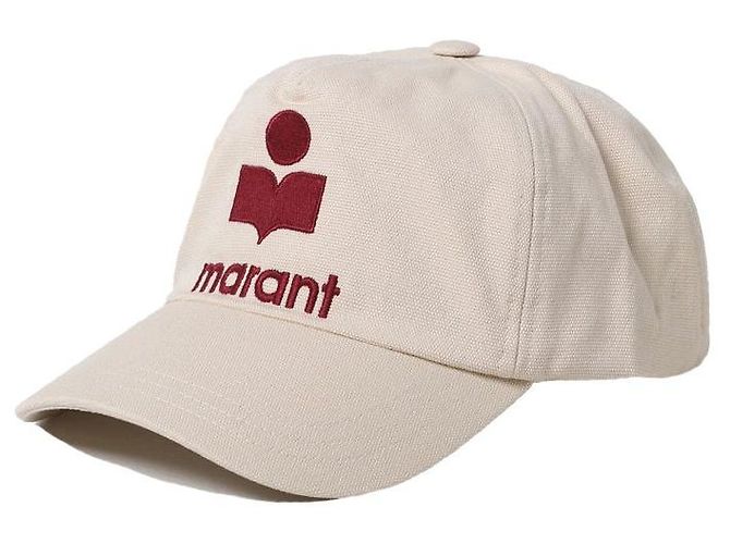 Isabel Marant Tyrone Logo Bestickte Kappe ECRD Weiß 