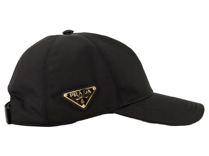 Prada Baseball-Kappe aus Nylon mit Triangle-Logo Schwarz 