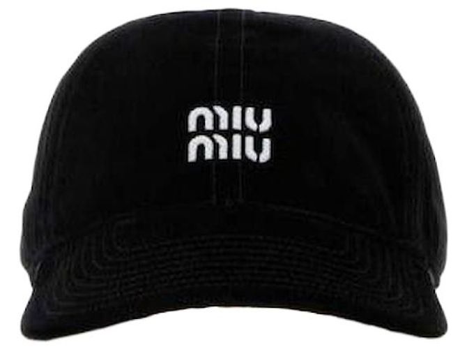 Miu Miu Baseballkappe aus Samt Schwarz 