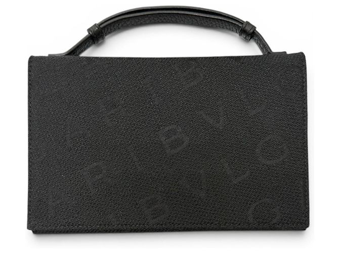 Bulgari Bvlgari Canvas Leather Logo Shoulder Wallet Black