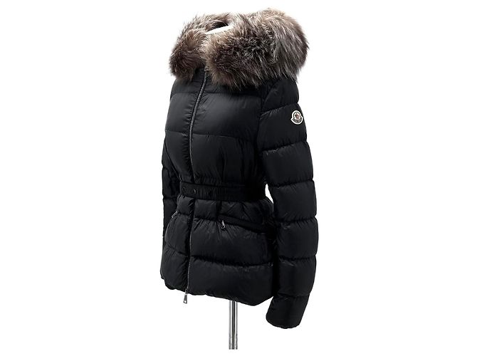 Moncler Boed Fox Fur Women's Short Down Jacket Black
