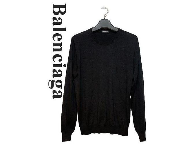 Pull en maille Balenciaga avec logo noir Multicolore