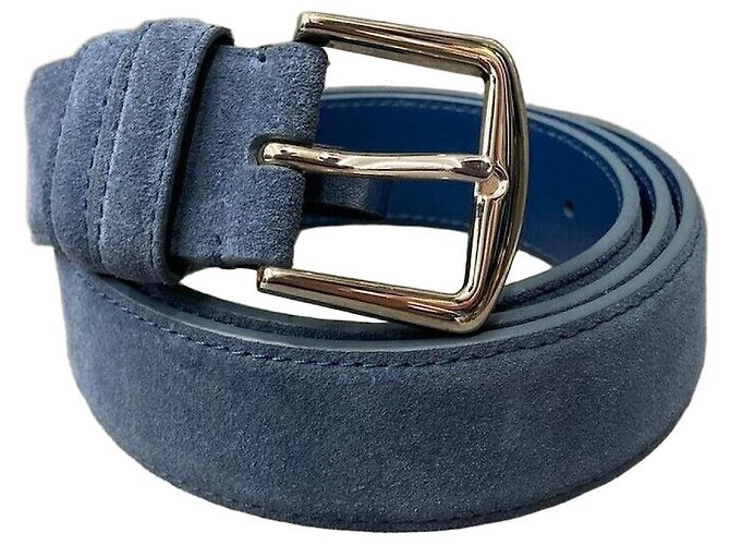 Loro Piana Suede Belt Blue