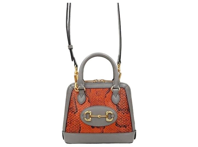 Gucci Sac à main et épaule Mini Top Handle en Python Horsebit