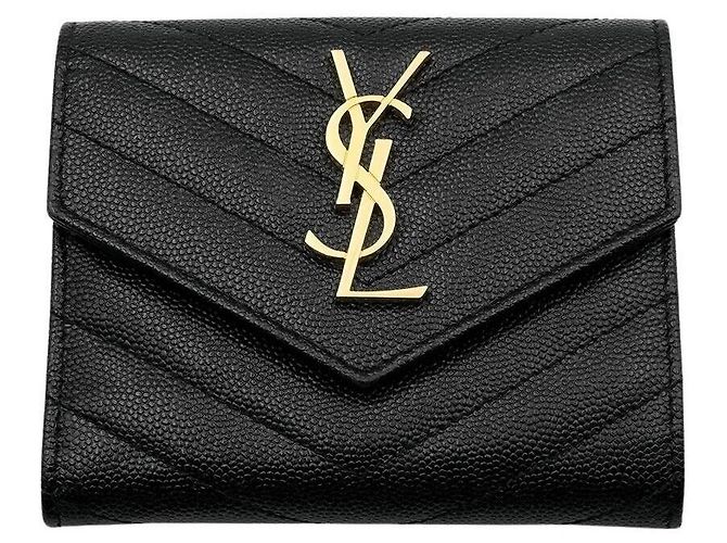 Saint Laurent Cartera Compacta Monogram Negro 