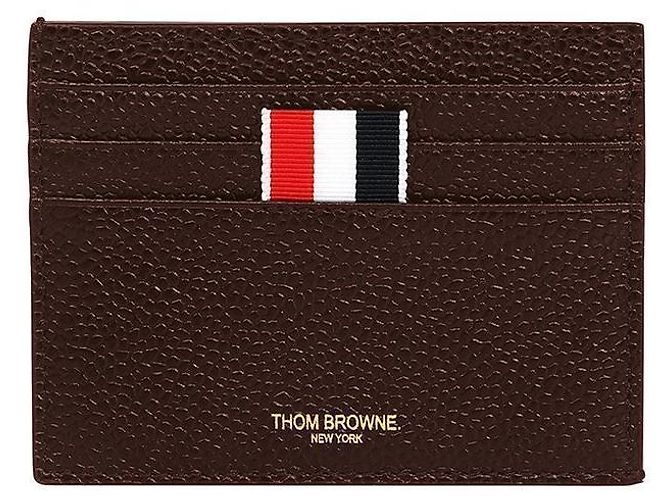 Thom Browne Wallet Pebble Grain Three-Line Tab Men's Card Wallet stamp: Black