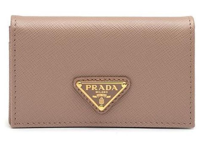Prada Saffiano Metal Logo Card Holder Red