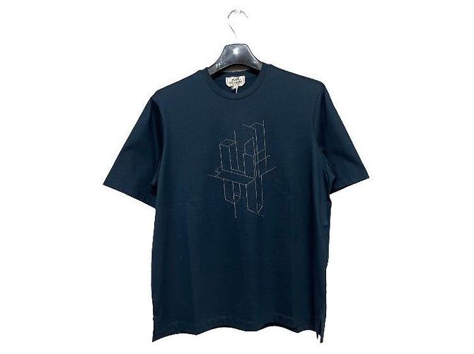 Hermès Besticktes T-Shirt für Herren Schwarz