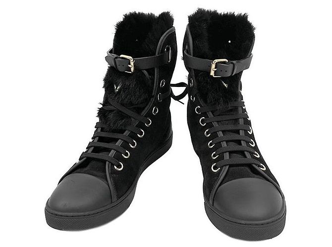 Louis Vuitton Baskets montantes en daim Noir
