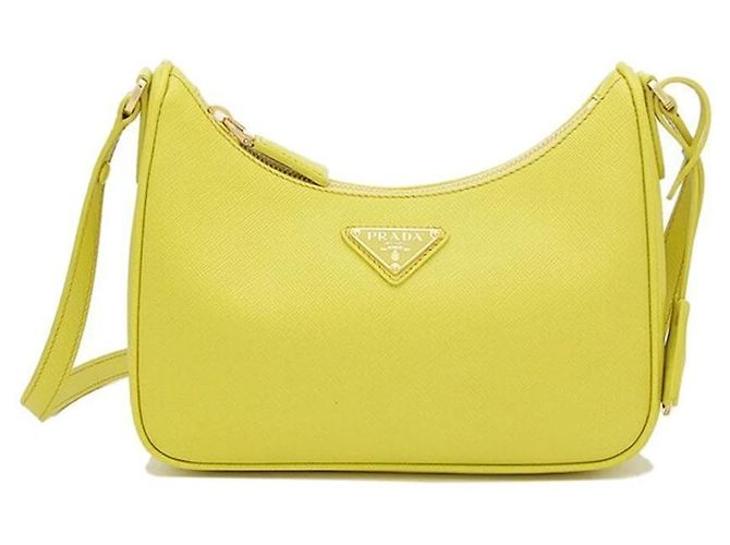 Prada Sac Bandoulière/Hobo en Saffiano avec Logo Triangle NZV