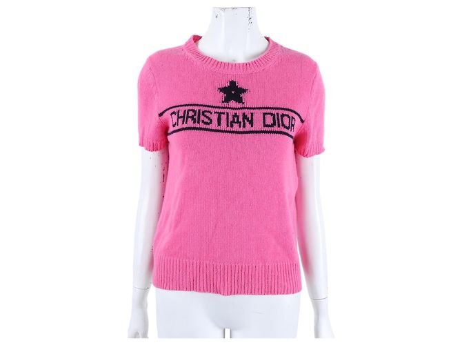 Christian Dior Kurzarm-Strick Pink