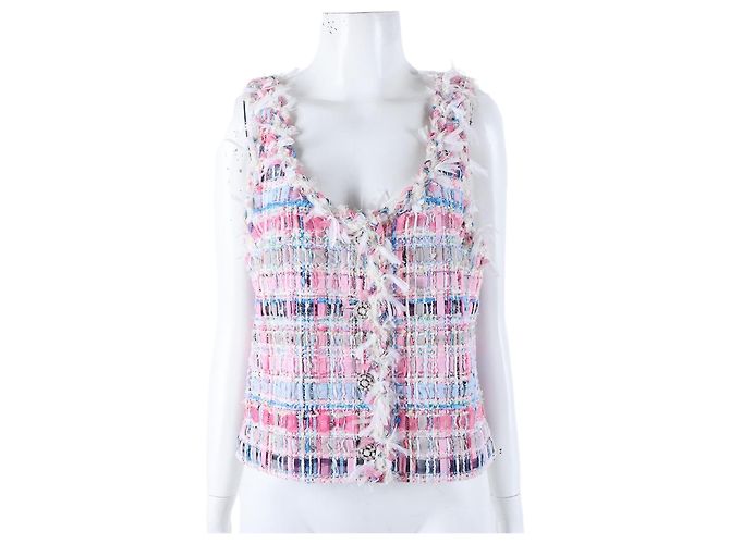 Chanel Tweed-Weste Pink 