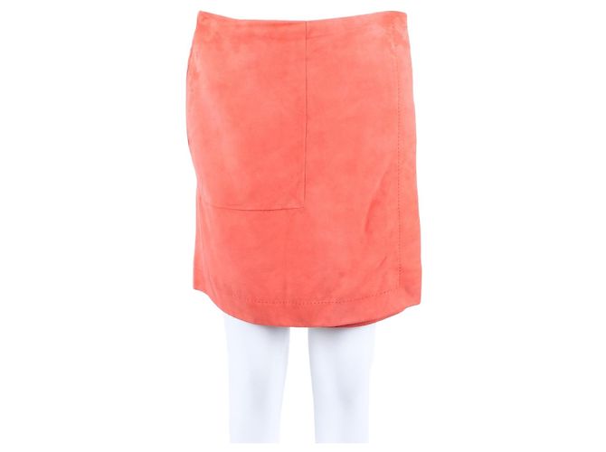 Hermès Wildleder-Wickelrock Orange