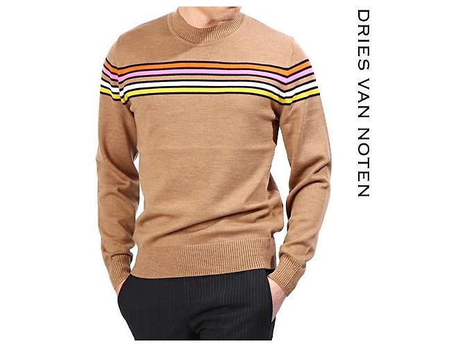 Dries Van Noten Merinowolle Strickware MATEO Orange