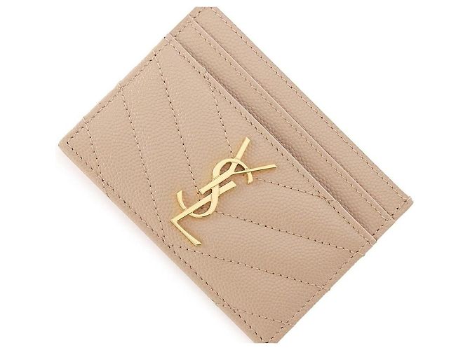 Saint Laurent Monogram Kartenetui Orange Stoff