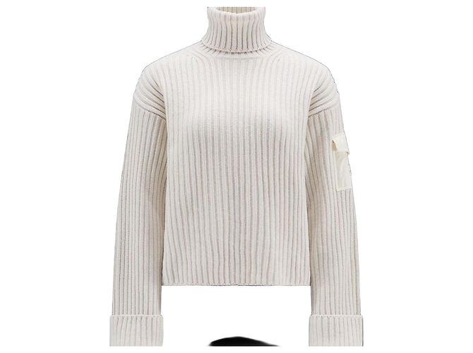 Moncler Wollpullover mit Rollkragen Silber 