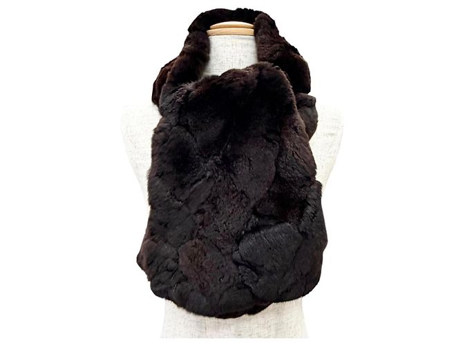 Chanel Dark Brown Rabbit Fur Stole