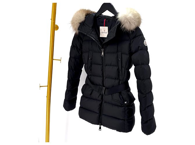 Moncler Clion Fox Fur Women's Down Jacket Black