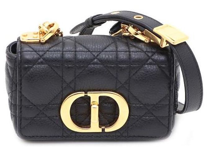 Dior Borsa a spalla Micro Cannage nera CARO Nero