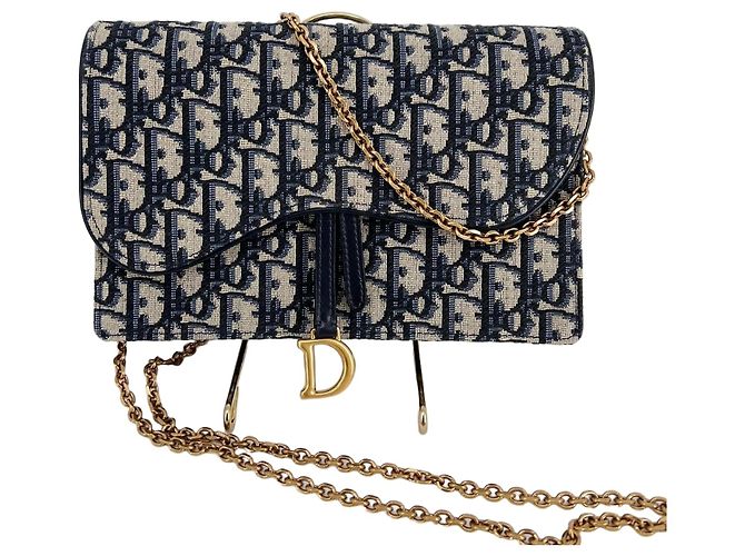 Dior Borsa a tracolla Saddle Chain Blu 
